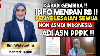 INFO PPPK‼️MENPAN RB SAMPAIKAN PENYELESAIAN SEMUA NON ASN JADI ASN PPPK ‼️ [upl. by Laurence106]