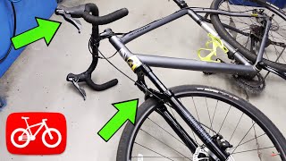 Upgrading your road bike How to install suspension fork on gravel bicycle [upl. by Alvera]