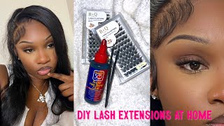 DIY Lash Extensions at Home ft BampQ Lash Clusters  Amazon [upl. by Reinertson]