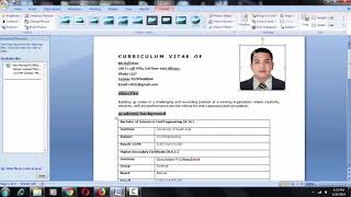 How to Make Resume for Job  Resume Kaise Banaye  CV Format for Job [upl. by Annam732]