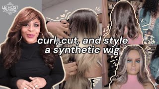 Curl Cut and style a synthetic wig [upl. by Atlanta384]