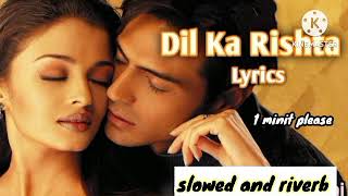 dilka rishta bada hi pyara hai dil aishwarya slowed and riverb lofi song purane gane old songs [upl. by Federica]