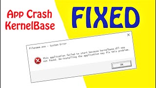 How to fix KernelBasedll Error Windows 10 \ 8 \ 7 English App Crash Failure [upl. by Eichman]