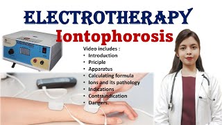 Iontophorosis  principle  apparatus  indications  contraindication Electrotherapy [upl. by Deva]