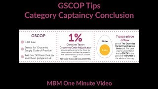 GSCOP Tips  Category Captaincy Conclusion  MBMs One Minute Videos  Sticky Learning with MBM [upl. by Macknair320]