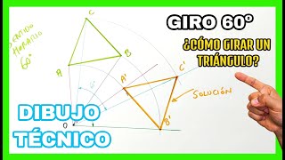 GIROS  giro 60º sentido horario🕐 a un triángulo giro negativo [upl. by Alor956]