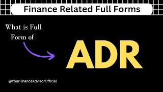 Full form of ADR  ADR ka full form kya hota hai [upl. by Ynottirb]