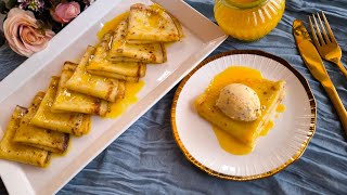 LA FAMOSA RICETTA DI CREPES SUZETTE FRANCAISE Ricetta molto golosa e perfetta da provare subito [upl. by Atinehs]