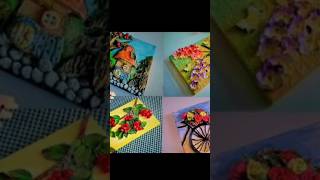 Canvas clay painting idea 😍👌❤️‍🔥diy craft foryou shorts [upl. by Valerle]