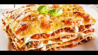 وصفة لازانيا سهلة سريعة 👌✔️طريقة عمل اللازانيا باللحم المفروم والبشاميل👌✔️recettes de lasagne [upl. by Anear]