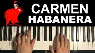 Bizet  Carmen Habanera Piano Tutorial Lesson [upl. by Asselem]