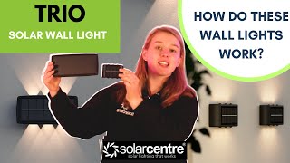 Trio Solar Up amp Down Wall Light amp Mini Trio Solar Up amp Down Wall Light Set of 2  Unboxing [upl. by Eittel]