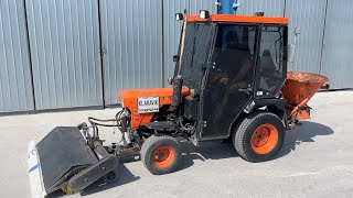 Köp Kompakttraktor Kubota B7100 HST med sandspridare amp sopvals på Klaravik [upl. by Manard]