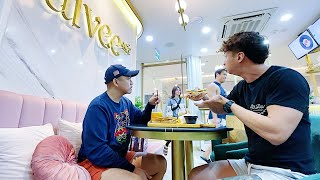 ARTISTA SPOTTING AT AIVEE CLINIC’S AIVEE CAFE VERTIS NORTH  RIRI BITES [upl. by Oyam]