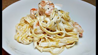 Easy Creamy Pasta Sauce  Creamy Shrimp Fettuccini Pasta Recipe [upl. by Yer]