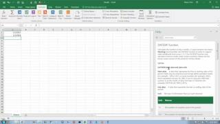 Excel 2016 Date Functions DATEDIF [upl. by Knight]