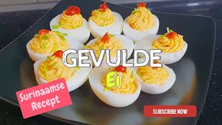 Gevulde eieren maken  Suriname popular streetfood snack  deviled eggs [upl. by Hpejsoj]