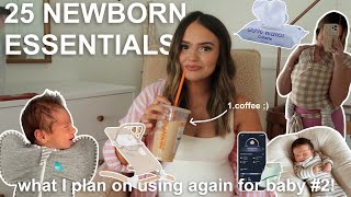 25 NEWBORN ESSENTIALS  what I’ll be using again for baby 2👶🏻🍼 [upl. by Laughlin]