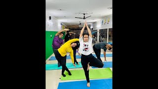 learn backbending with Yoga Wheel Morning workout and Yoga session with Dr Sandhya [upl. by Nagad393]