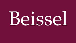 How to Pronounce Beissel Correctly in German [upl. by Yobybab]