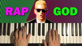 How To Play  RAP GOD  by Eminem PIANO TUTORIAL LESSON [upl. by Olenta]