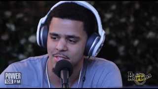 J Cole Speaks On Born Sinner Title At Power 106s BackStage Breakfast [upl. by Erdda459]