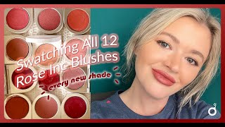 Swatching EVERY Rose Inc Blush 6 NEW shades  Full Face of Rose Inc  BombshelRebeka [upl. by Woods178]