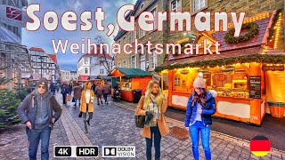 Soest Christmas MarketWalking tour in Soest in Germany 4k HDR [upl. by Hgierb364]