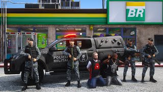 CONFRONTO com LADRÕES de CAIXA ELETRÔNICO  CHOQUE PMGO  GTA 5 POLICIAL [upl. by Anikat]