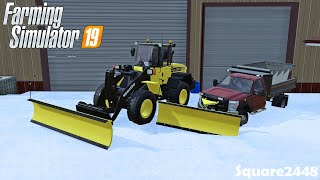 Komatsu Loader amp F550 Plowing Snow  New Plows  Stone Valley Map  FS19 [upl. by Millian376]