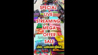 ஸ்பெஷல் மெகா ஆஃபர் விற்பனை மிஸ் பண்ணிடாதீங்க👌👌 Live Mega Offer Sale Hanishkas Sarees 1pcs Courier [upl. by Oileve]