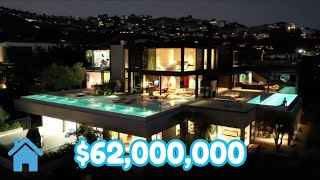 Inside a 62000000 Modern Los Angeles Sunset Strip Mansion [upl. by Nole]