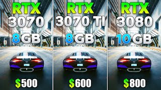 RTX 3070 Ti vs RTX 3070 vs RTX 3080  Test in 8 Games [upl. by Annaira]