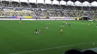 ジェフ千葉12 vs北九州フクアリ 1失点目～青木良太退場～2失点目 17Sep2012 [upl. by Annabella533]