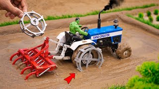 diy tractor plough machine with Cage Wheel science project sanocreator [upl. by Notsniw]