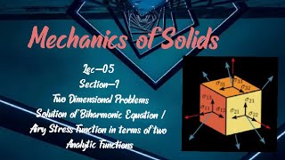 Lec05 Mechanics of Solids [upl. by Briana]