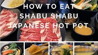 How to eat Shabu Shabu Japanese Hot Pot  what is shabu shabu and how to eat it hot Pot [upl. by Alessig389]