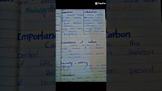 Biology class 11 chapter 2 topis Metabolism and Importance of carbon short notes shorts notes [upl. by Dannye]