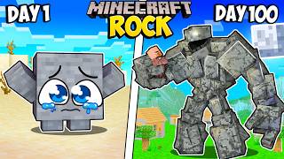 I Survived 100 Days as a ROCK in Minecraft [upl. by Parcel]