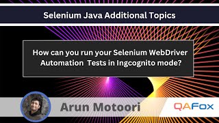 How can you run your Selenium Java WebDriver tests in Incognito Mode [upl. by Rehsa]