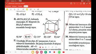 Toplu 2023 Düz xətt və müstəvinin qarşılıqlı vəziyyəti Çarpaz düz xətlər [upl. by Nosnev154]