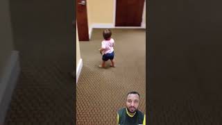 Baby runs into wall learning to walk TheBaileyFamily1 [upl. by Og]