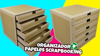 ORGANIZADOR DE CARTÓN PARA PAPELES DE SCRAPBOOKING [upl. by Michaella3]