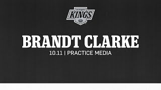 Defenseman Brandt Clarke  1011 LA Kings Practice in Boston [upl. by Marba]