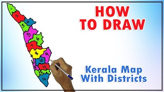 How to draw Kerala map with districts കേരളത്തിന്റെ മാപ്പ് വരക്കാം  kerala piravi day november 1 [upl. by Sihunn794]