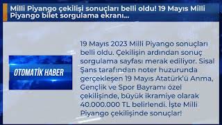 Milli Piyango çekilişi sonuçları belli oldu 19 Mayıs Milli Piyango bilet sorgulama ekranı [upl. by Ttimme]