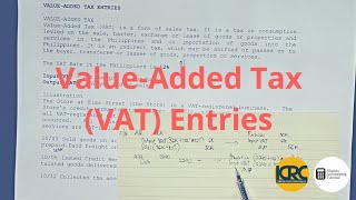 Basic Accounting  ValueAdded Tax VAT Entries Part 1 [upl. by Brittaney]