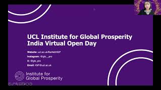 UCL Institute for Global Prosperity  India Open Day 2024 [upl. by Doubler]