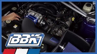 0509 Mustang GT Cold Air Intake System Install amp Dyno Test Lightweight Plastic Inlet Black [upl. by Ecaidnac]