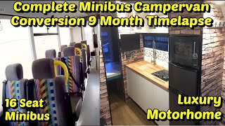 Amazing Mercedes Sprinter Minibus Campervan Conversion Time Lapse 9 Month Full Build [upl. by Eul]